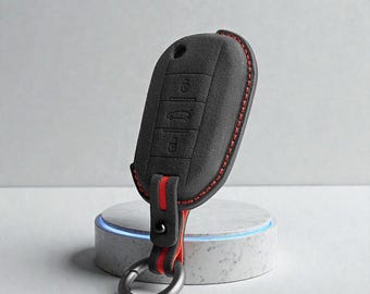 Peugeot Alcantara Flip Key Cover for 208 308 3008 508 2008 – 3 Button Remote Fob Case – Car Key Protector – Luxury Key Holder