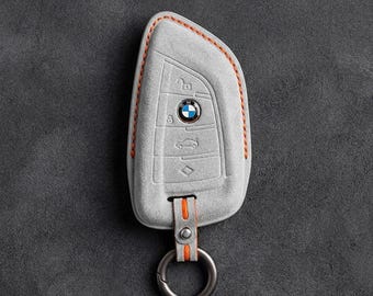 BMW Alcantara Key Cover Case Fits BMW 1 2 3 4 5 6 7 Series X1 X3 X4 X5 X6 M3 M4 M5 F Series G Series Smart Key Fob Luxury Key Protection
