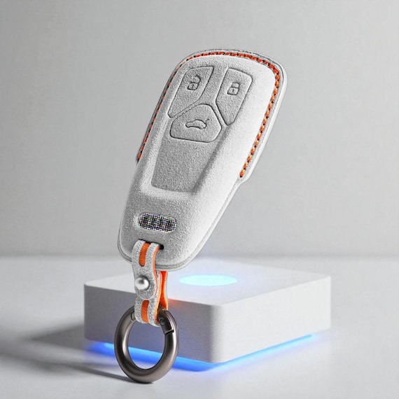Audi Luxury Alcantara Key Cover – Fits A3 A4 A5 A6 A7 A8 Q3 Q5 Q7 Q8 TT RS S-Line Smart Keys | Custom Key Fob Case