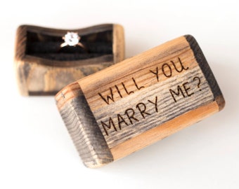 Proposal ring box, Wooden box, Marry me box, Ring box, Engagement box, Personalized box, Custom wooden box, Engraved box