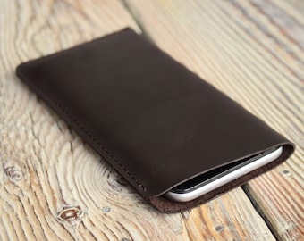 iPhone X case, Leather sleeve, Samsung case, Leather iphone 7 case, Brown leather case, iPhone sleeve, Leather iPhone 8 sleeve