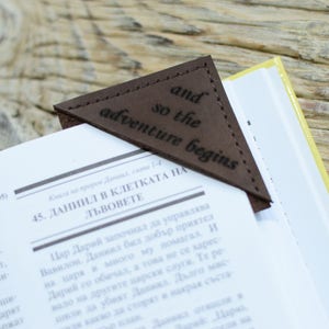 Personalized leather bookmark Leather corner bookmark Handmade leather bookmark Corner bookmark image 4