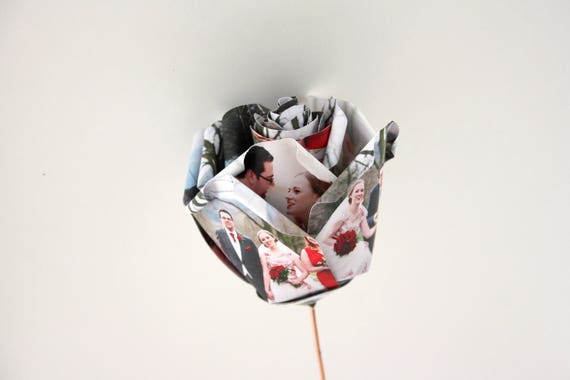 Personalised Photograph Anniversary Gift, Paper Rose, 1st Wedding Anniversary, Gift for Mum, For Wife, Romantic Idea for Girlfriend