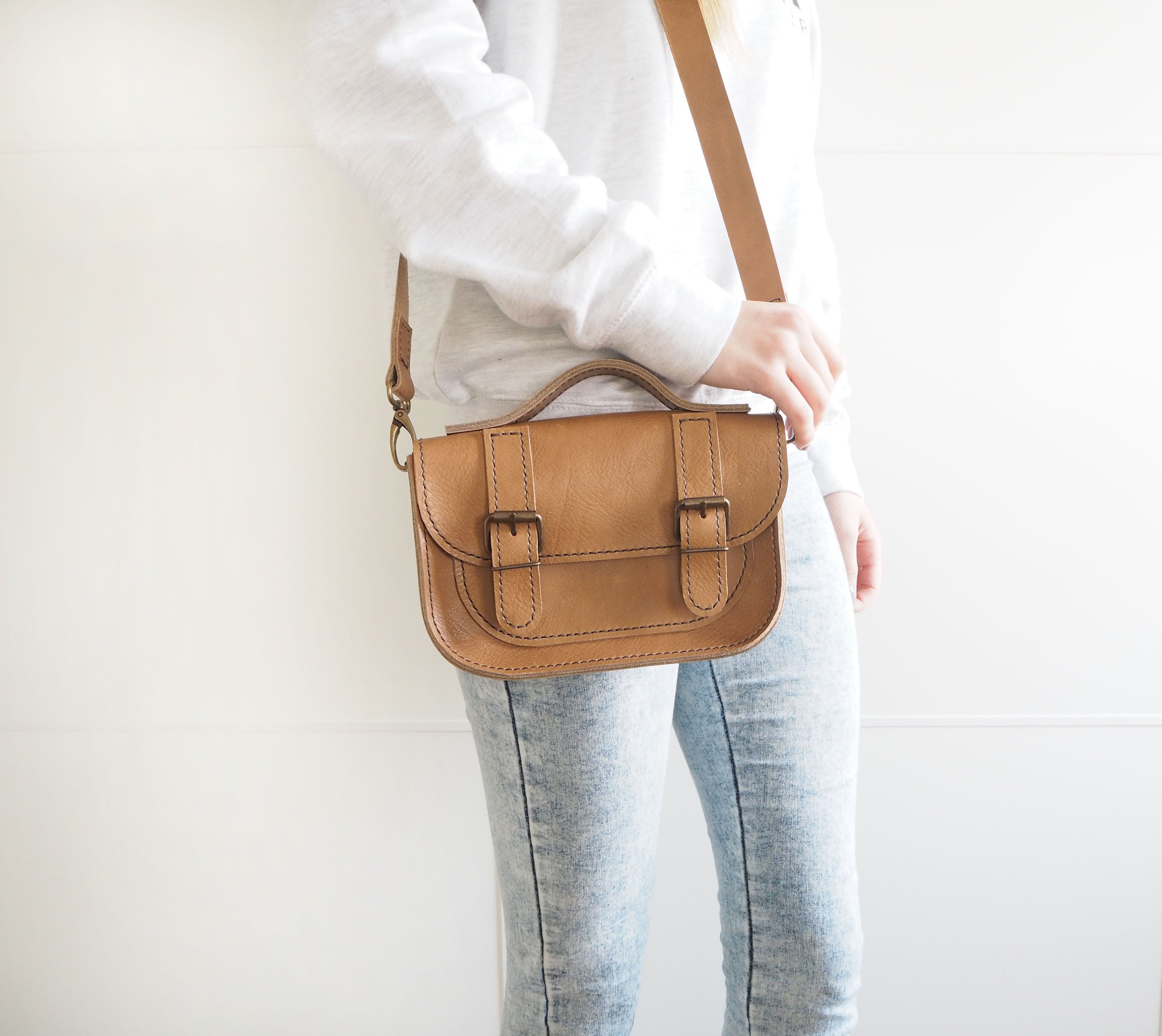 small leather satchel