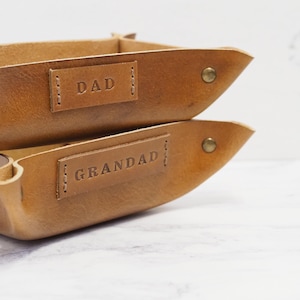 Personalised Leather Valet Tray, Home Office Desk Organizer, Gift for Dad, Orgill Originals