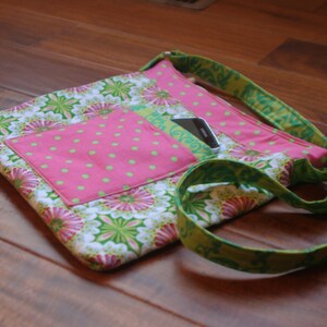 Pink and Green Shoulder Purse