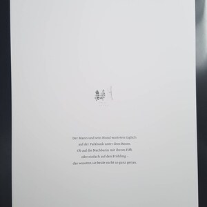 Parkbank - Kunstdruck einer Kugelschreiberzeichnung aus dem Buch "quergedacht" von Svenion