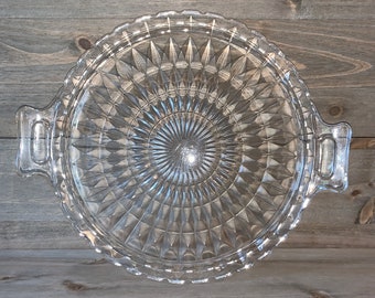 Fostoria Style Geometric Handled Platter