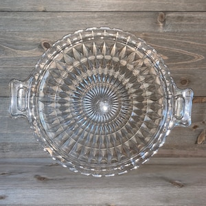 Fostoria Style Geometric Handled Platter