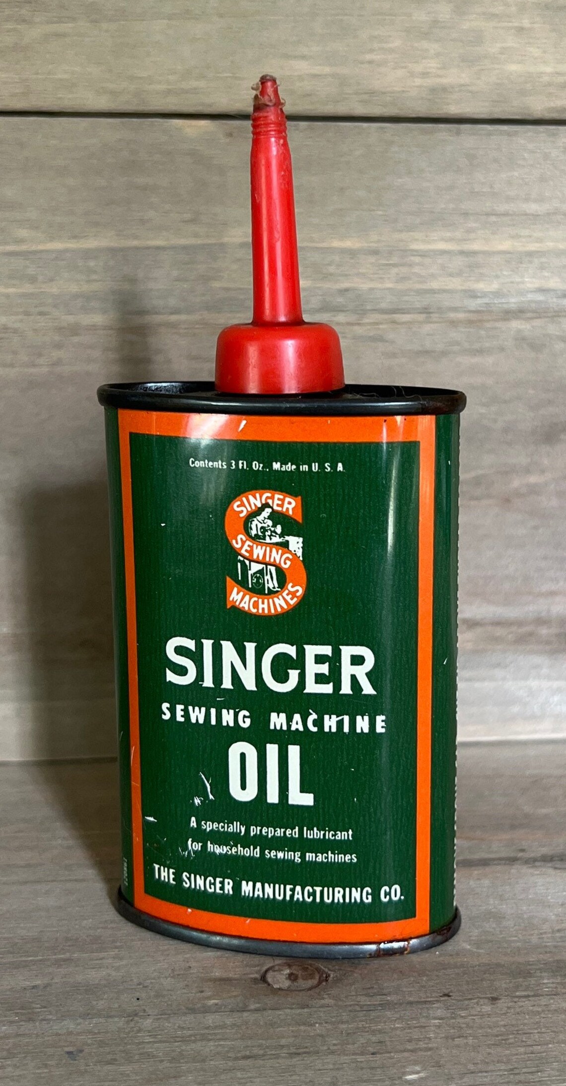 Vintage Singer Sewing Machine Oil Tin Etsy