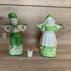 Dutch Boy and Girl Carrying Water Buckets Made in Japan