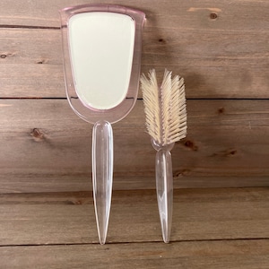 Pink Art Deco Jewelite Pro-phy-lac-tic Mirror and Brush