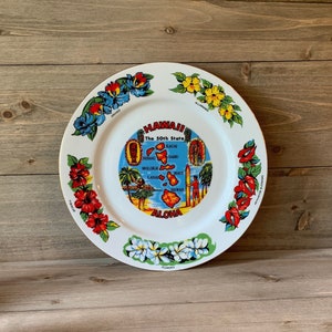Plaque murale vintage de collection Hawaii State Assiette suspendue