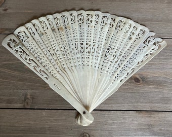 Ivory Fan Antique Ivory Fan - Etsy