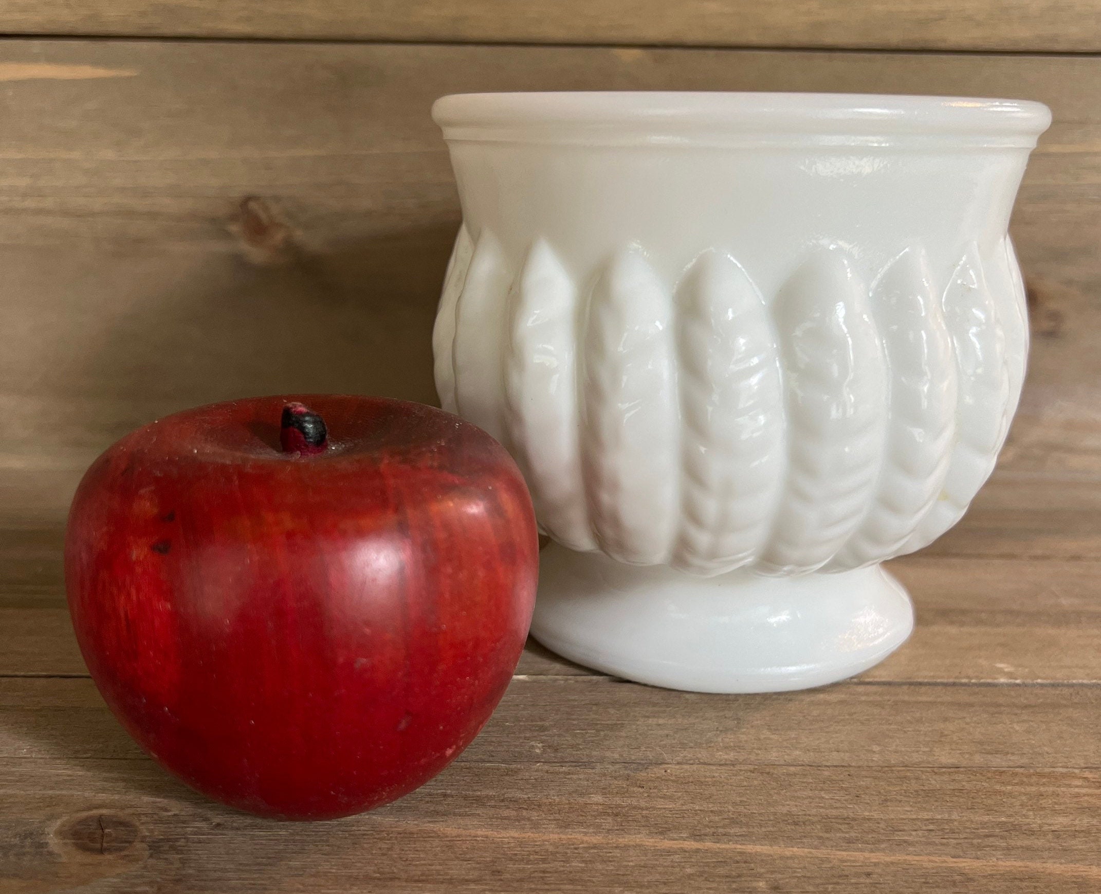 Vintage RANDALL White Milk Glass Flower Vase Planter Bowl Etsy