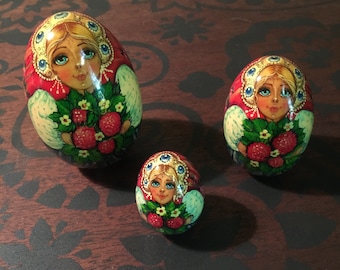 Russische Matryoshka Nested Doll Handgemaltes Holz