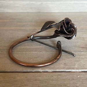 Copper Rose Scarf Clip