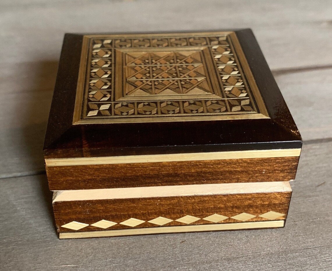 Inlaid Straw Box Decorative Box Jewelry Box Trinket Box Etsy