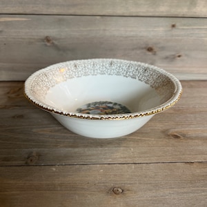 Homer Laughlin Serving Bowl Baltimore Oriole D 51 N 6 - Homer Laughlin HLC Oriole Bird Pattern w Gold Filigree Rim Floral