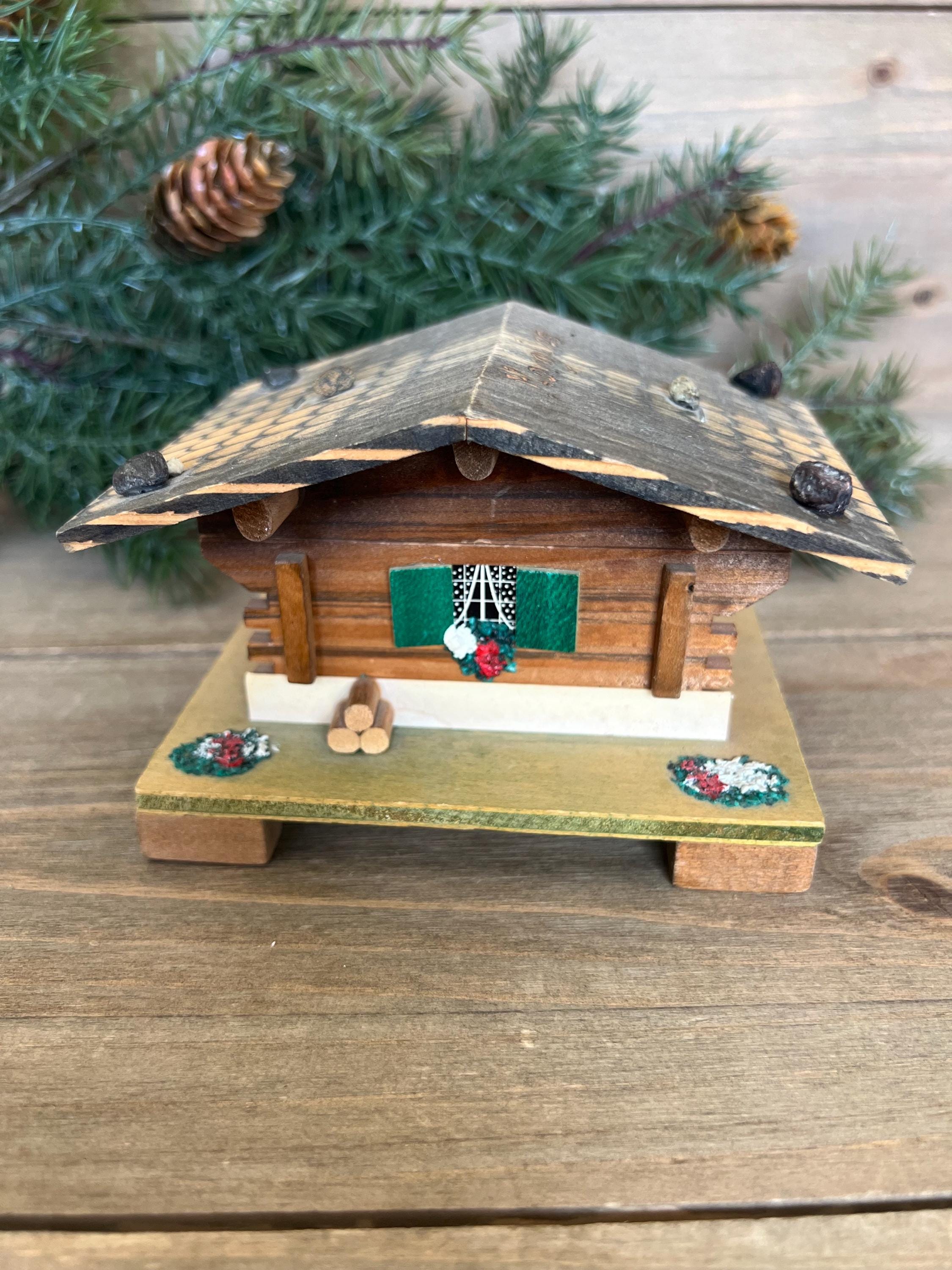 Vintage Swiss Chalet Music Box: Miniature Handmade Cabin Decor - Etsy