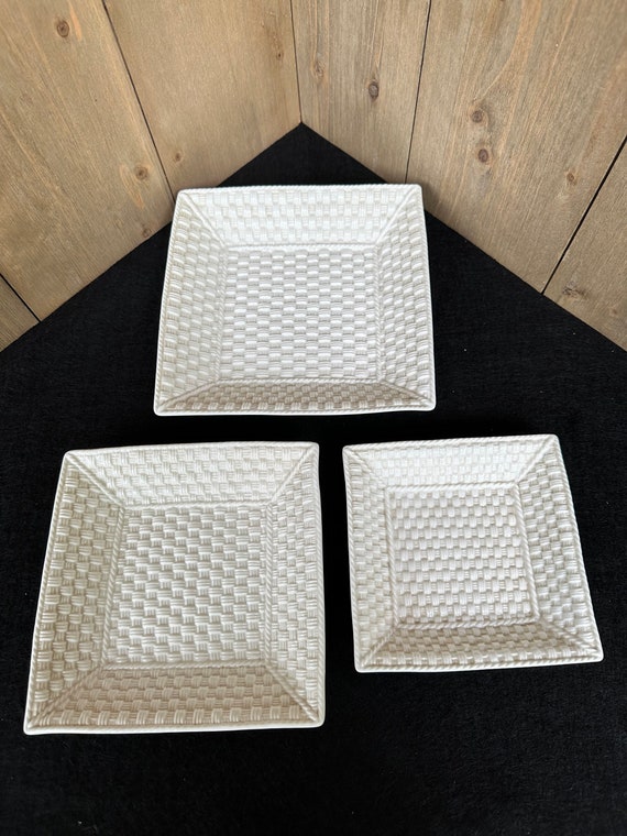 Tiffany & Co. Tiffany Weave トレイ Tiffany and CO Nesting Plates With Raised Basket Weave - Etsy