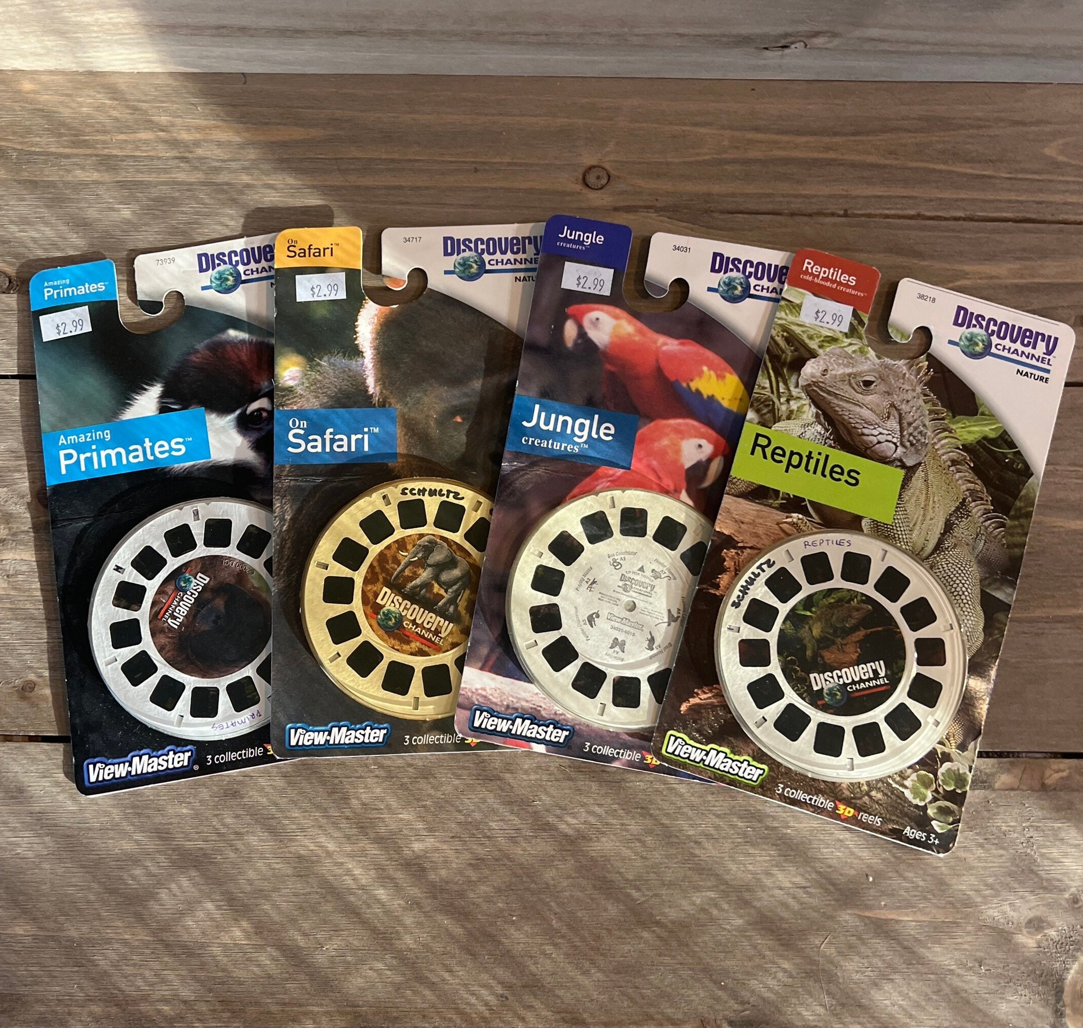 View Master Reels From Discovery Channel Nature Series Your Choice Safari,  Jungle, Reptiles and Primates All Have Been Opened -  Israel
