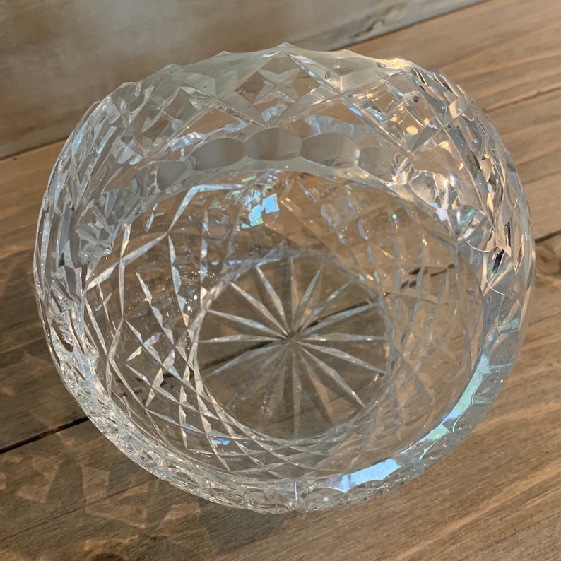Lead Crystal Sphere Vase With Handle Made in Poland Etsy