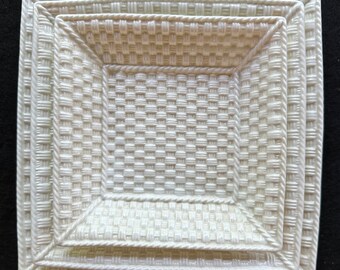 Tiffany & Co. Tiffany Weave トレイ Tiffany and CO Nesting Plates With Raised Basket Weave - Etsy