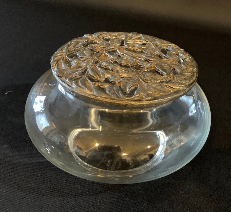 Vintage Potpourri Sachet Jar with Pewter Lid Etsy