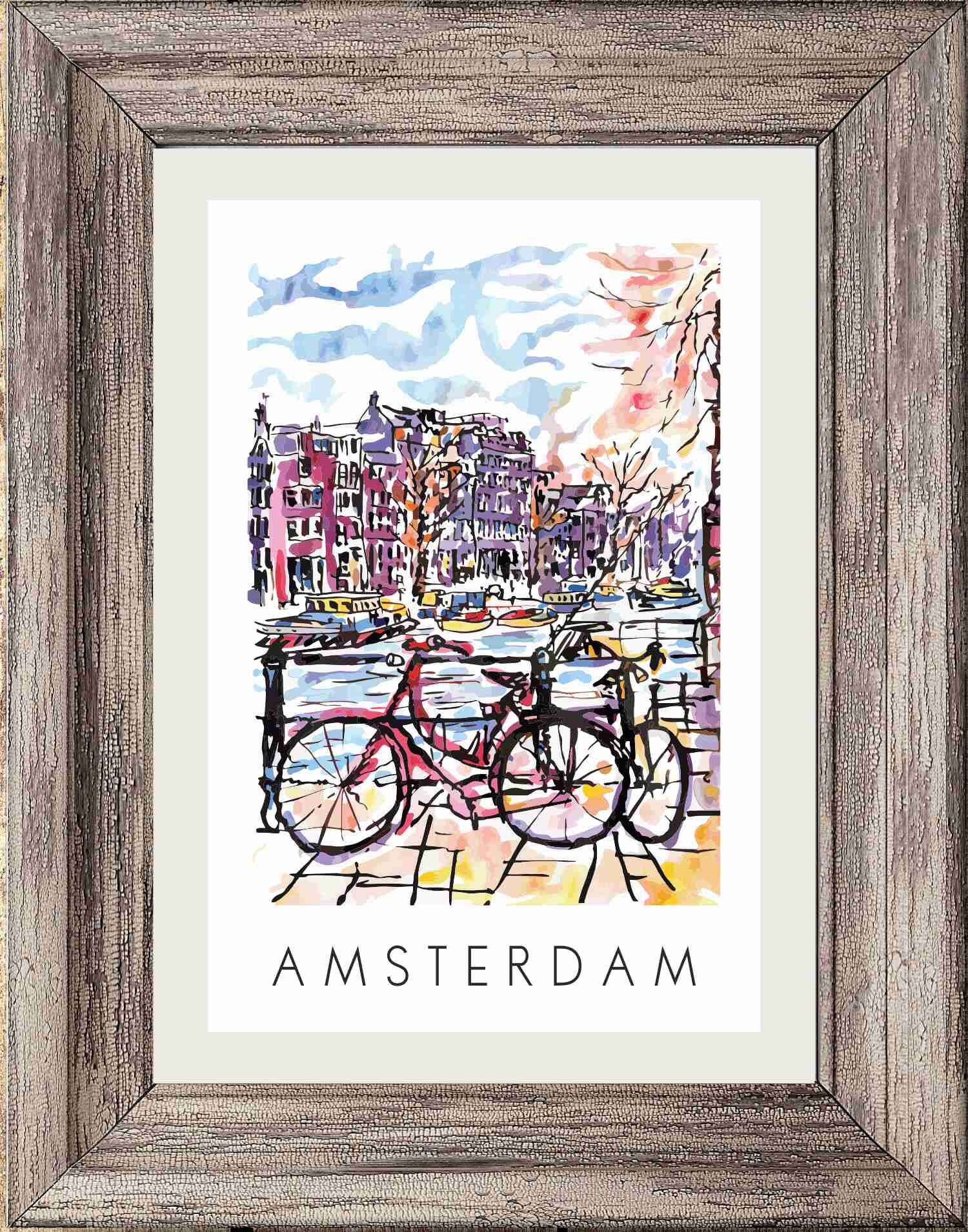 Amsterdam Print Travel Print Amsterdam Poster City Canal Etsy
