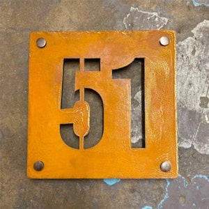 Corten steel house number, Rusty steel house number, metal house signs and numbers corten, weathered steel house number, rusty house no. image 6