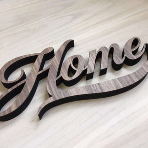 Estante de madera Sitter HOME signo, letrero de madera HOGAR, madera de nogal de 3/4 pulgadas, decoración elegante en mal estado, decoración de estante, cartas de hogar, regalo de bienvenida, hogar