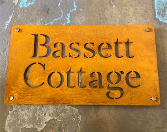 Corten Steel House Sign, Custom Metal Address Plaque