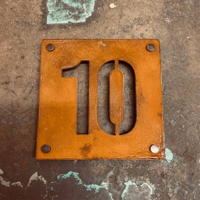 Corten steel house number, Rusty steel house number, metal house signs and numbers corten, weathered steel house number, rusty house no. image 3