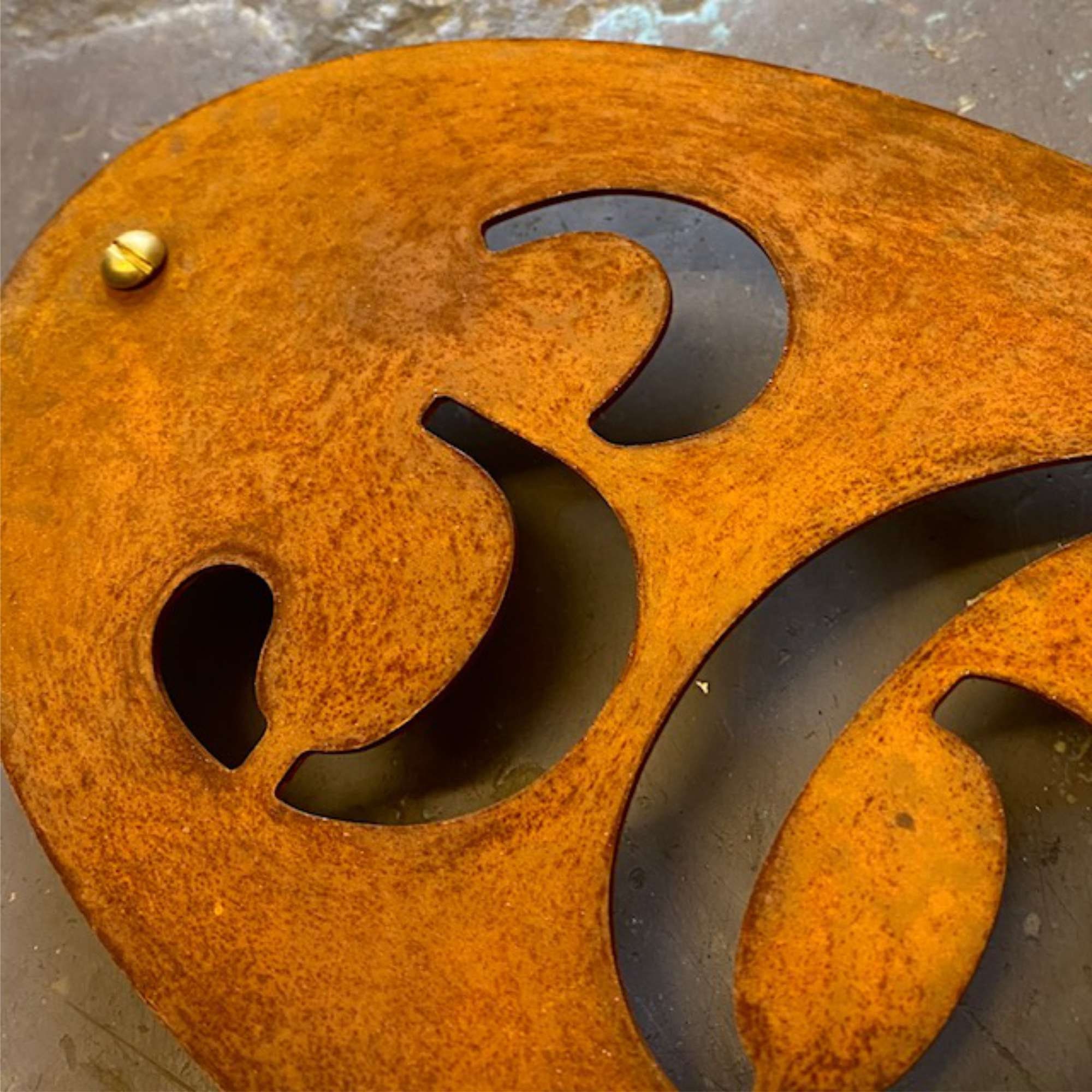 Oval Corten Steel House Number, Rusty Steel House Number, Metal House ...