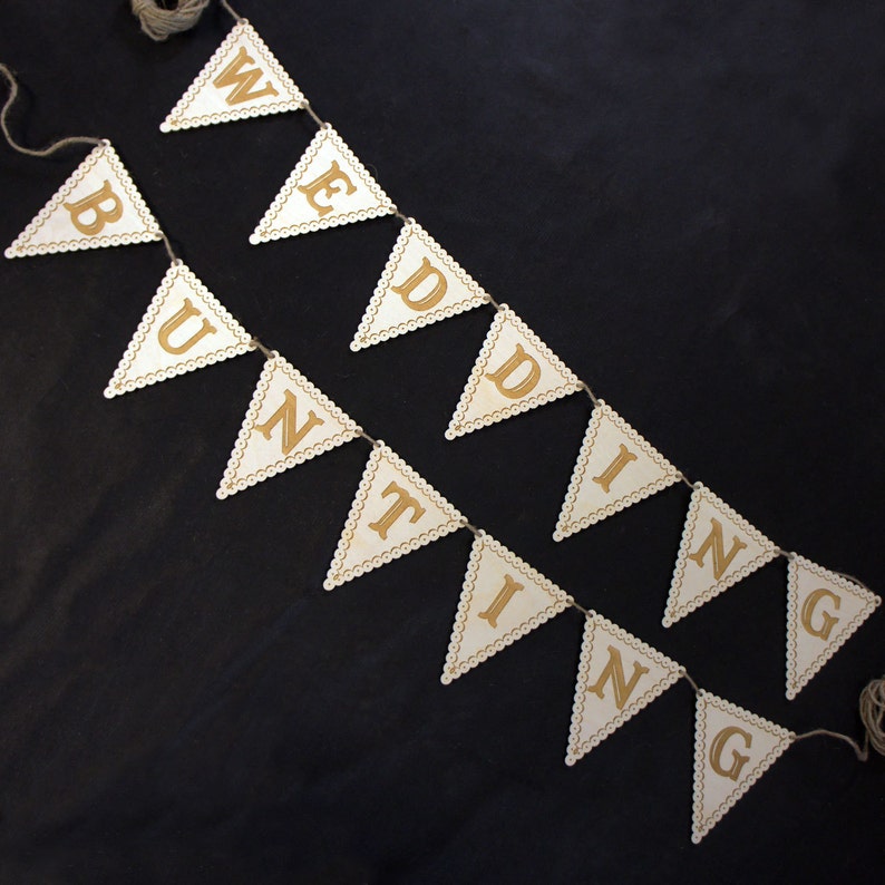 Triangles Personalised Wooden Wedding and Event Bunting