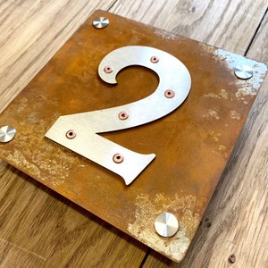 Corten Steel House Number, Stainless Steel Face Fixed Number, Rusty ...