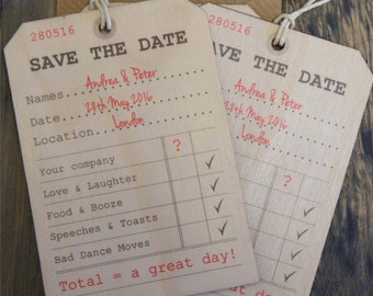 20+ wooden printed "Save the Date" wooden Tags, personalised wooden tags, wedding tags, wooden labels, Save the Date wooden labels