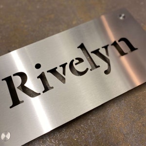 Stainless steel business sign, stainless steel house signs, bespoke stainless steel signs, house nameplate gift, custom stainless steel sign