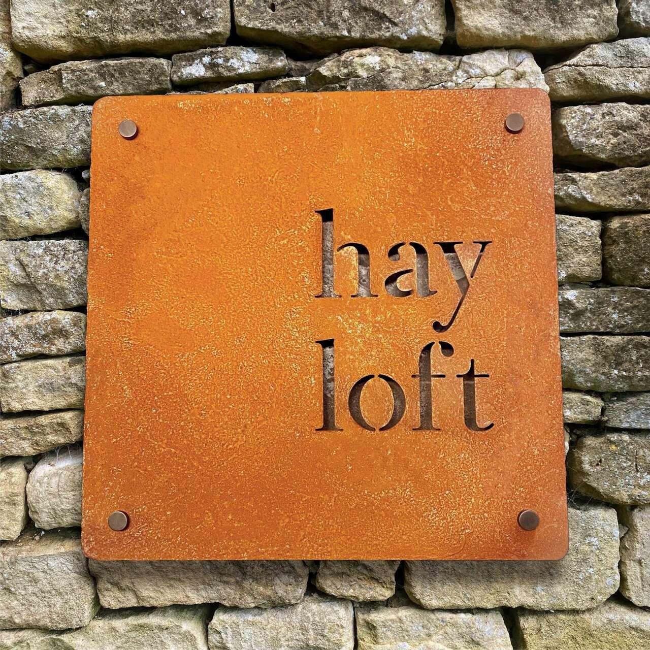 Square Corten Steel House Sign, Rusty House Steel, Name Sign, Weathered Steel House Sign, Metal House Name Sign, Rusted House Sign, COR-TEN