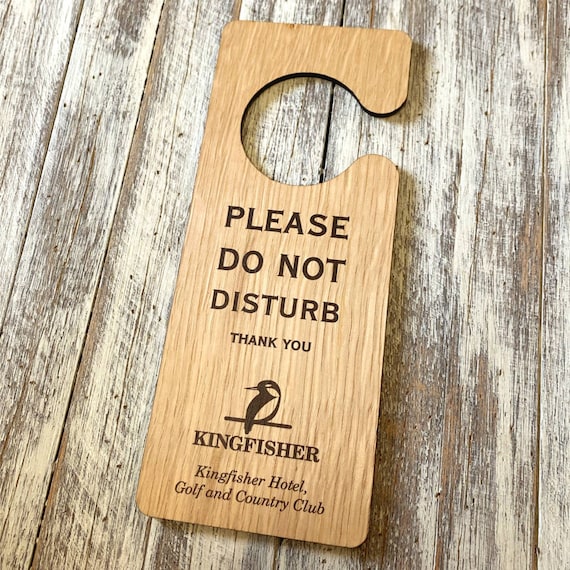 Oak Veneer Do Not Disturb Door Sign – Personalized Hotel Sign (5+