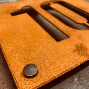 Corten steel house number, Rusty steel house number, metal house signs and numbers corten, weathered steel house number, rusty house no. image 5