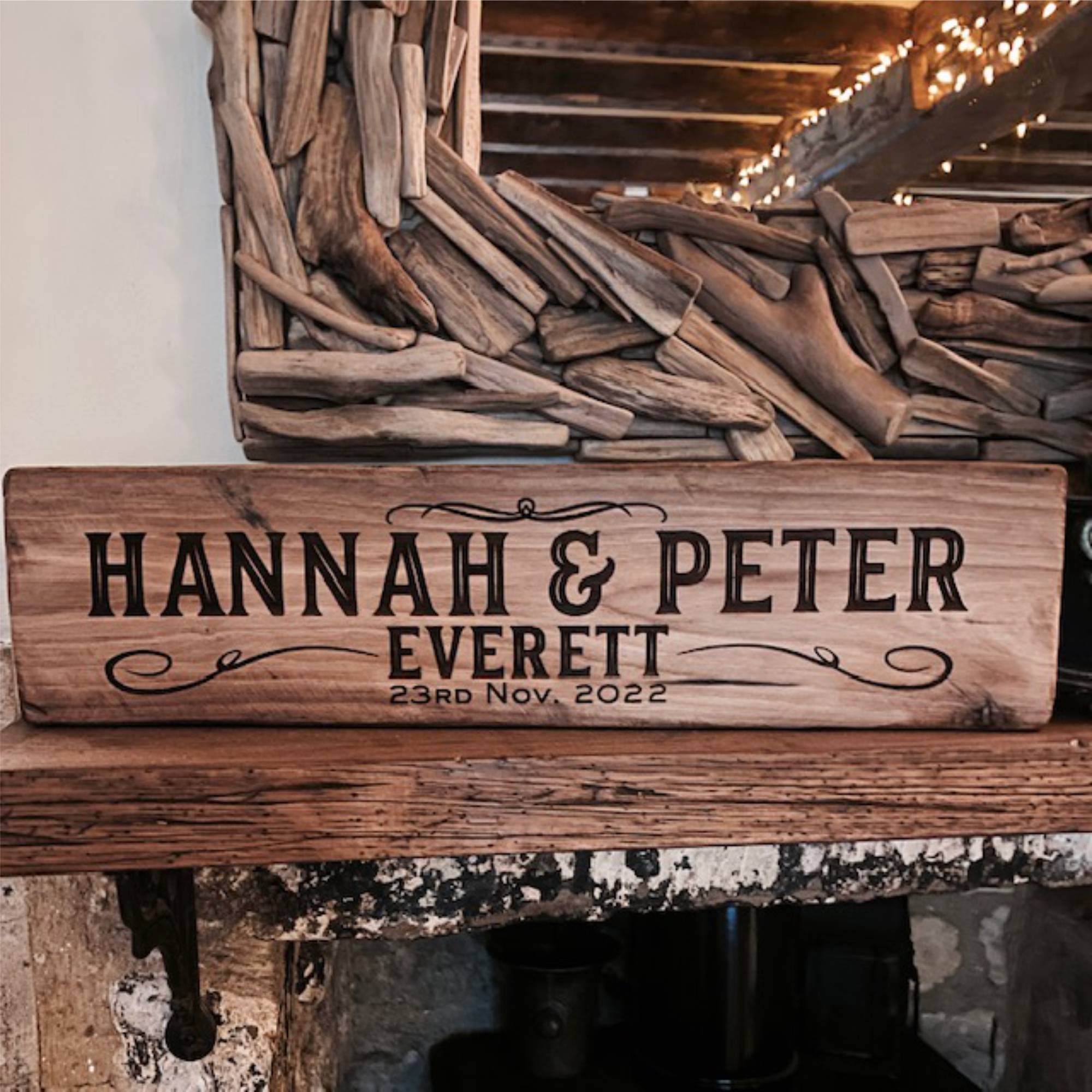 Reclaimed Oak Beam Signs - Solid Oak 35cm Thickness - Wedding Present ...
