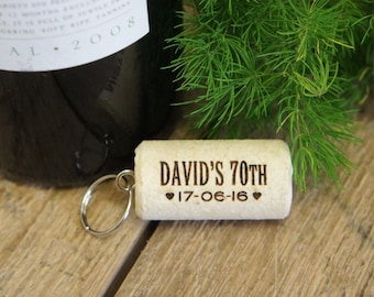 40+ personalised cork keyrings / wedding favors / favours,  cork keyrings, wine cork wedding or party favours / cork keyfobs, engraved corks