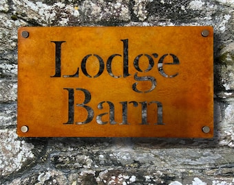Corten Steel House Sign, Rustic Weathering Steel Plaque