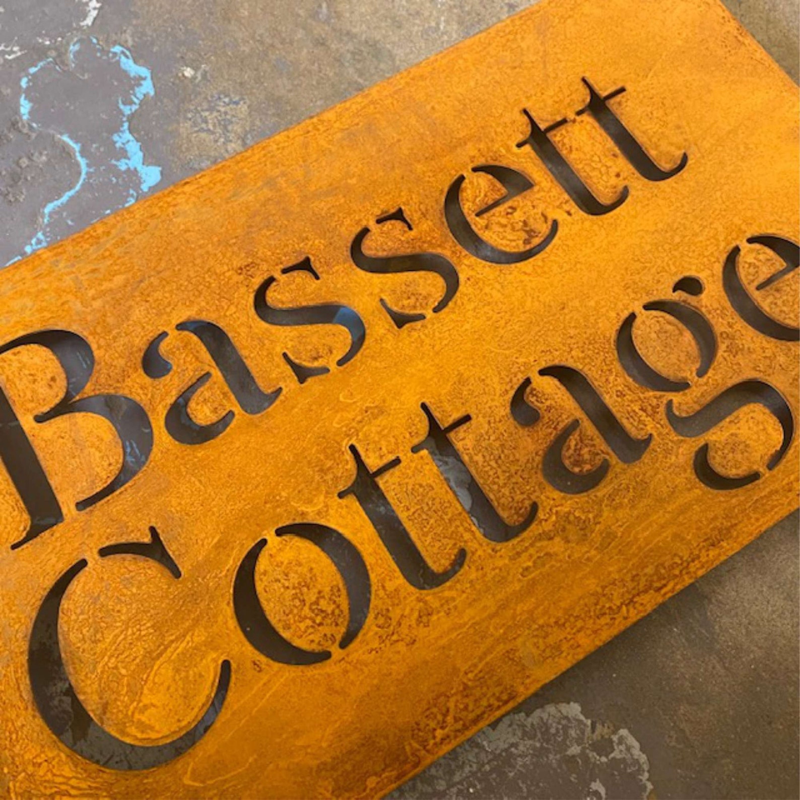 Corten Steel House Sign 2 Lines of Text Rusty Steel House Etsy UK
