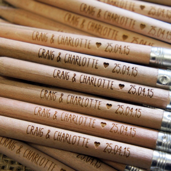 30+ Pencil Us In, Save the Date Pencils, Engraved Pencils, Short Pencils, Golf Pencils, Personalised Pencils, pencil wedding favors, favours