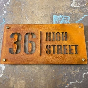Corten Steel House Sign Style A - Rusty Steel House Sign, Rusty House Name plaque, Weathering Steel House Sign, Rusted House Sign, Cor-ten