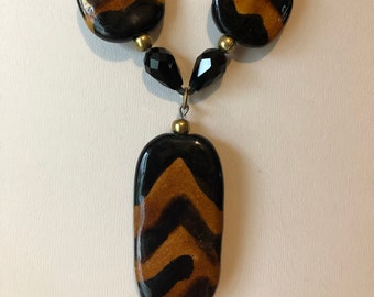 Kazuri Tiger Striped Necklace