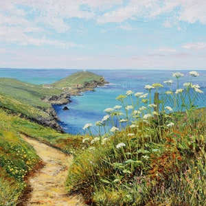 Cornish Sea - Giclee Print, Signed, Limited Edition Giclee Print of the original painting &#39;Come Walk with Me&#39; - by Katy Stoneman
